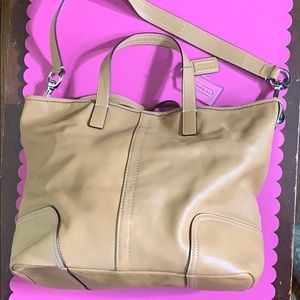 Coach Tan Leather Bucket Bag